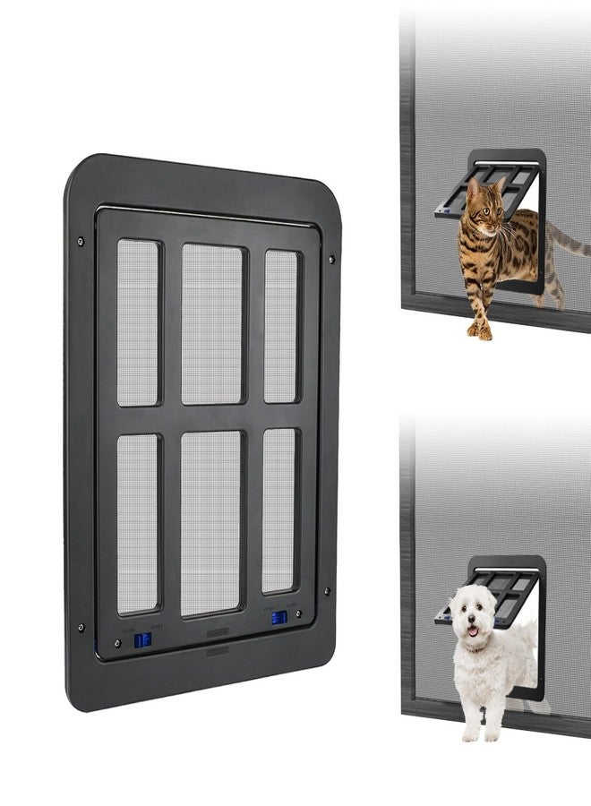 NAMSAN Cat Screen Door, Flap Opening 8.3 x 10.3 inches, Doggie Door for Screen Door, Window Cat Door Magnetic Self-Closing, Cat Door for Sliding Door, Lockable, Black - Image 1