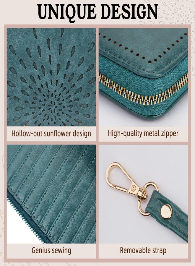 APHISON Wallet Women Large Capacity Clutch Purse For Ladies Card Holder RFID Wristlet Phone Zipper Coin Travel Pocket - Image 4