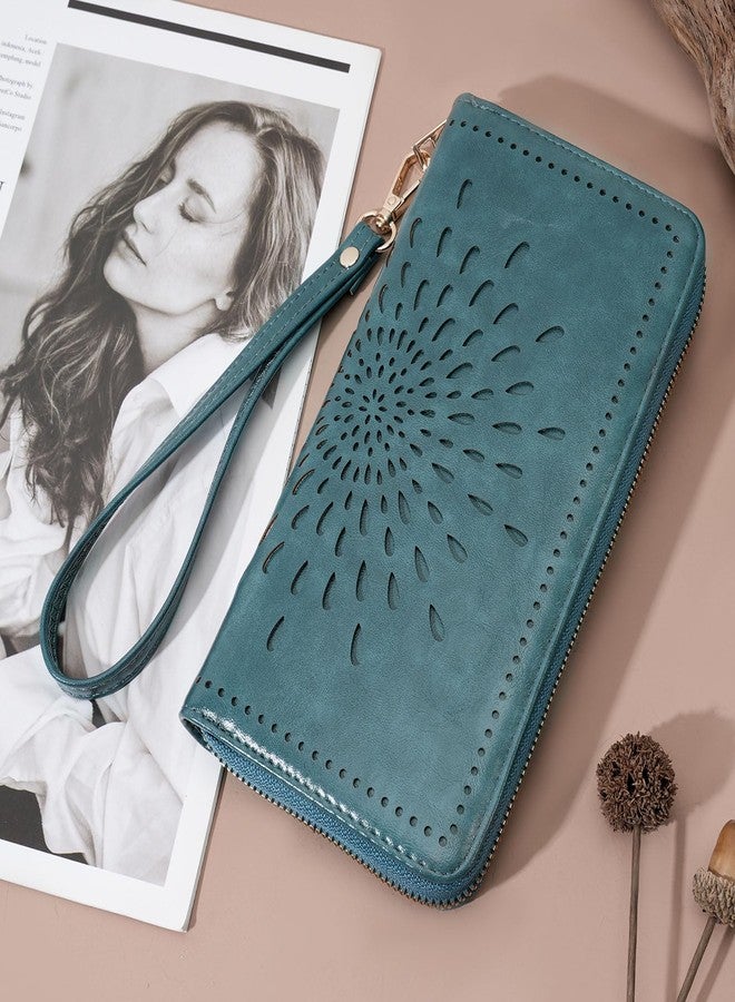 APHISON Wallet Women Large Capacity Clutch Purse For Ladies Card Holder RFID Wristlet Phone Zipper Coin Travel Pocket - Image 2