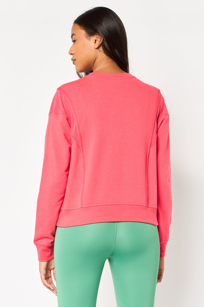 Nike Women Dri-Fit Long Sleeve Outdoor Sweatshirt, Dark Pink - Image 4