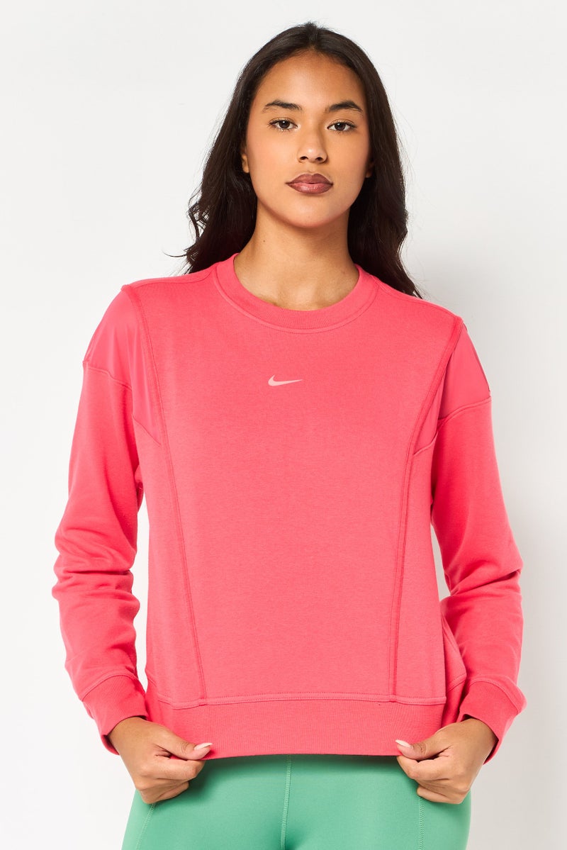 Nike Women Dri-Fit Long Sleeve Outdoor Sweatshirt, Dark Pink - Image 1