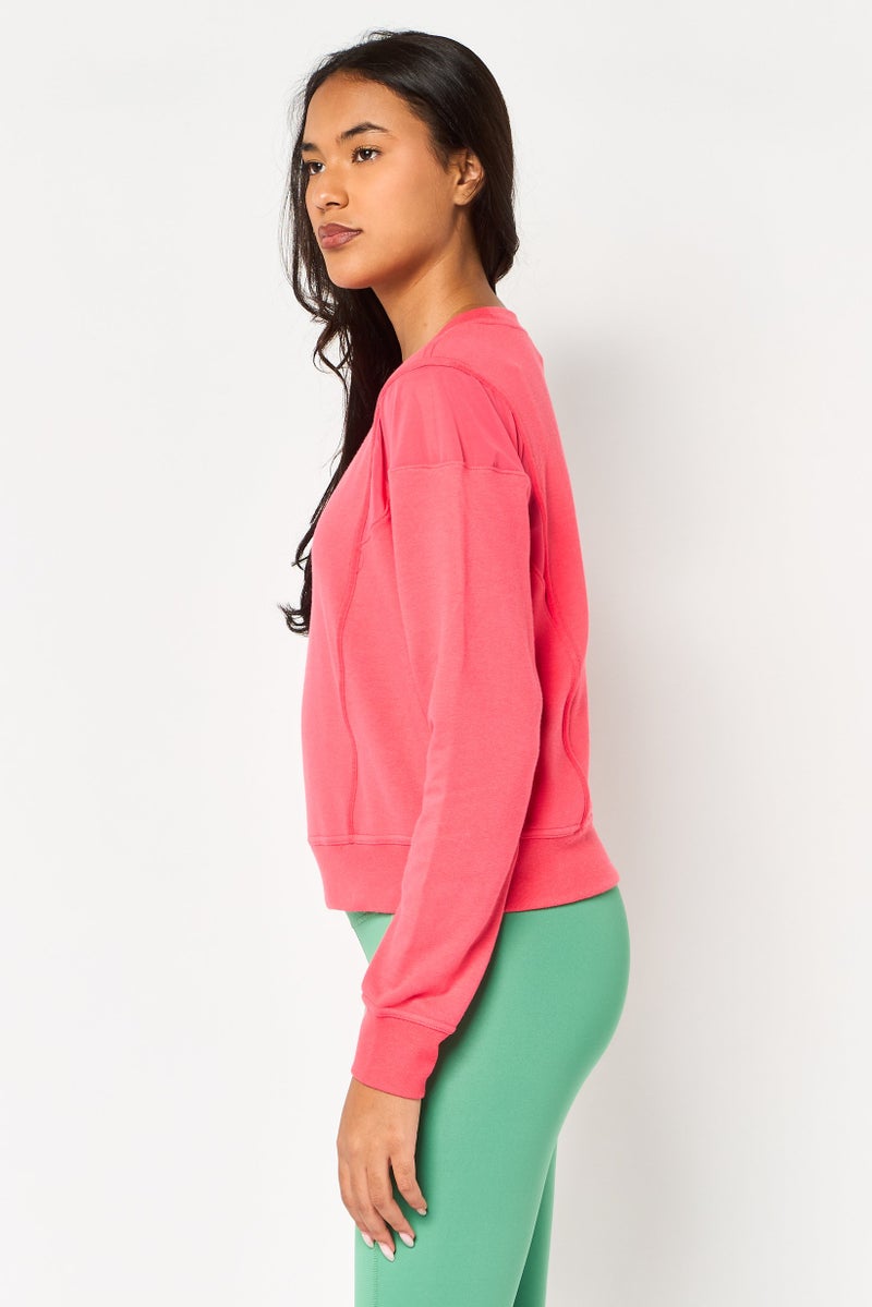 Nike Women Dri-Fit Long Sleeve Outdoor Sweatshirt, Dark Pink - Image 3
