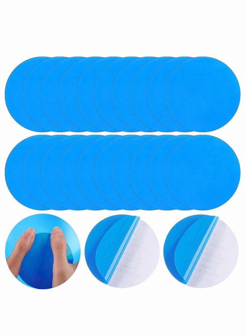 Y&D Repair Patches Round Self-Adhesive PVC Vinyl Pool Liner Patch Boat Rubbers for Inflatable Raft Kayak Canoe Blue 20 Pieces - Image 1