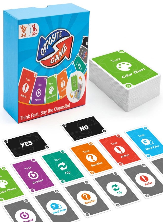 HugHush Opposite Game - Funny Family Card Game for Kids Ages 10+ & Parents,Fast-Paced Question and Answer Reaction Game,Engaging Brain Training Fun for 3-6 Players - Perfect for Parties - Image 1