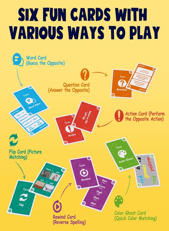 HugHush Opposite Game - Funny Family Card Game for Kids Ages 10+ & Parents,Fast-Paced Question and Answer Reaction Game,Engaging Brain Training Fun for 3-6 Players - Perfect for Parties - Image 3