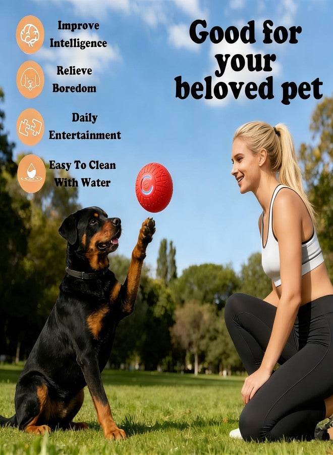 TEYYVN Interactive Dog Ball, Moving Dog Ball for Aggressive chewers,Self-Bouncing Vibrating & Auto-Rolling, Auto Stop Touch Start Jumping Ball Toy for Medium/Large Dogs (Orange) - Image 3