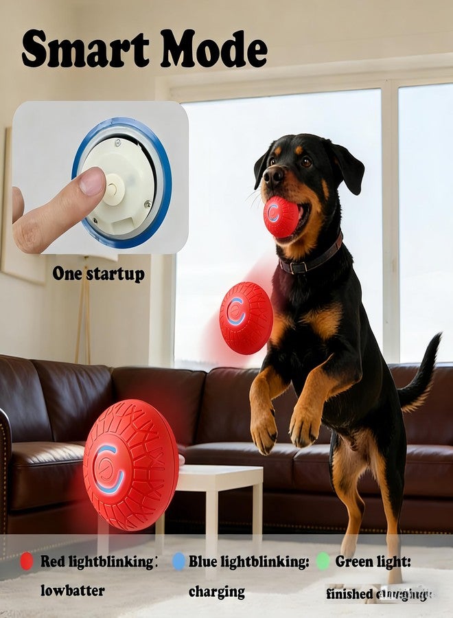 TEYYVN Interactive Dog Ball, Moving Dog Ball for Aggressive chewers,Self-Bouncing Vibrating & Auto-Rolling, Auto Stop Touch Start Jumping Ball Toy for Medium/Large Dogs (Orange) - Image 2