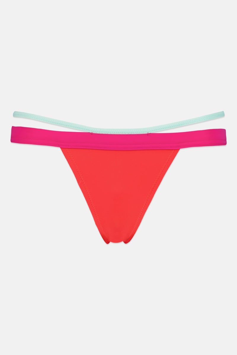 speedo Women Plain Pull On Bikini Bottom, Red - Image 1