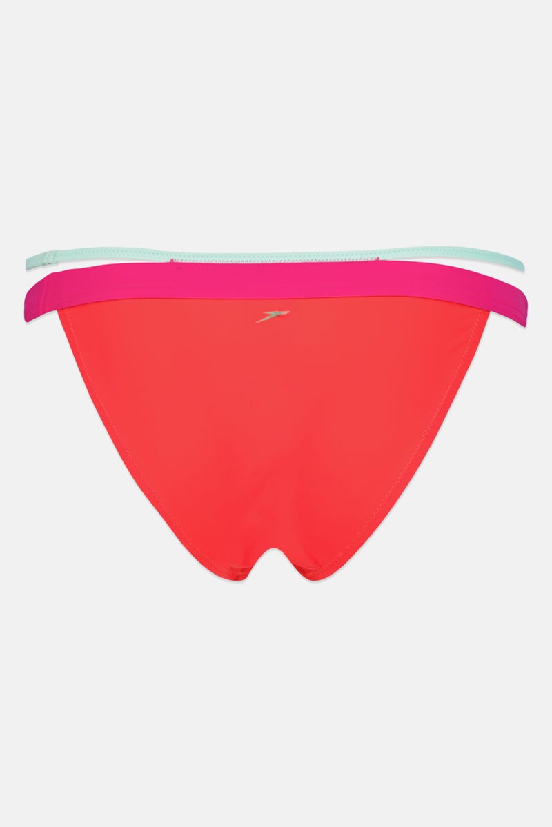 speedo Women Plain Pull On Bikini Bottom, Red - Image 2