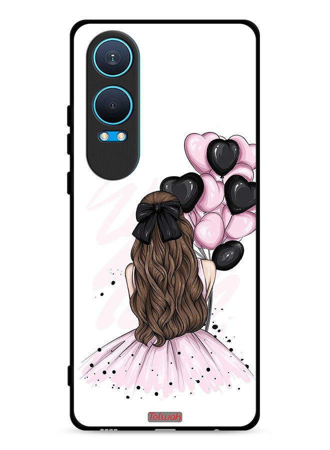 Tolwak غطاء حماية لهاتف OnePlus Nord CE4 Lite 5G مع فن الفتاة التي تحمل البالونات - Image 1