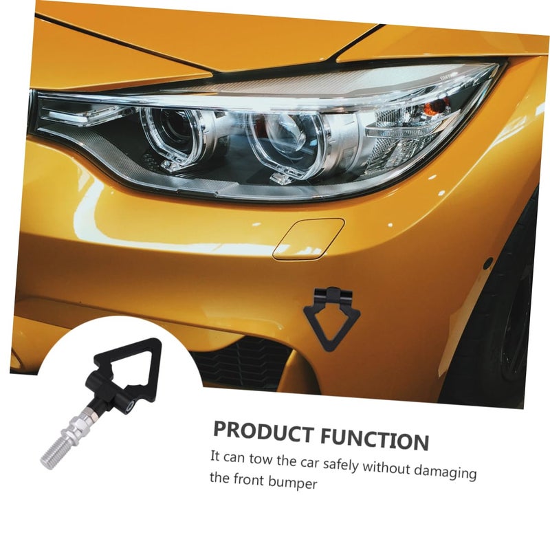 Black Front Towing Hook Aluminum Alloy Car Bumper Ring Vehicle Bracket - Image 3