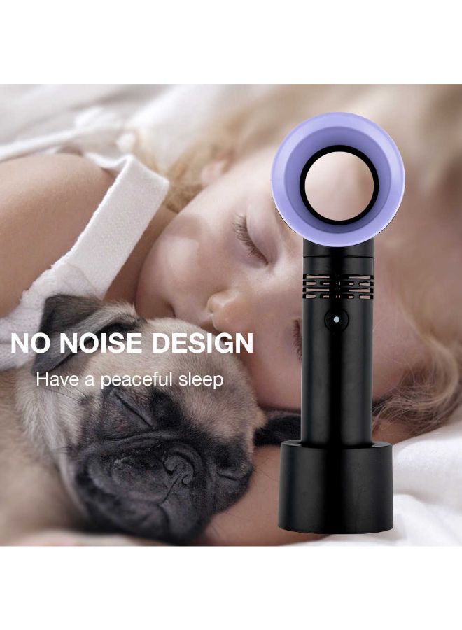 Loquat Portable Handheld Bladeless Cooling Fan Black/Purple - Image 2