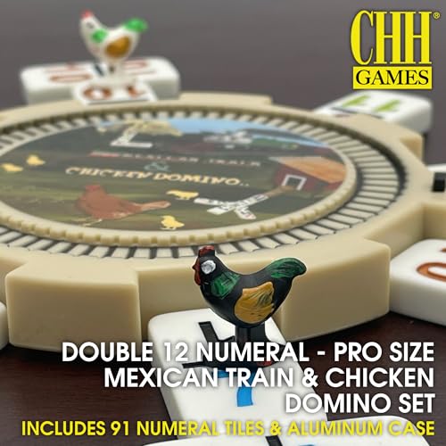 CHH Double 12 Numeral Pro Size Mexican Train & Chicken Domino Set - Image 2
