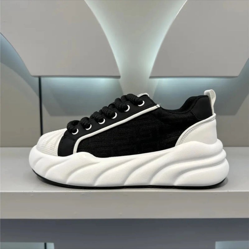 Men's Low Top Sneakers Spring Casual Breathable Thick Sole - Image 3