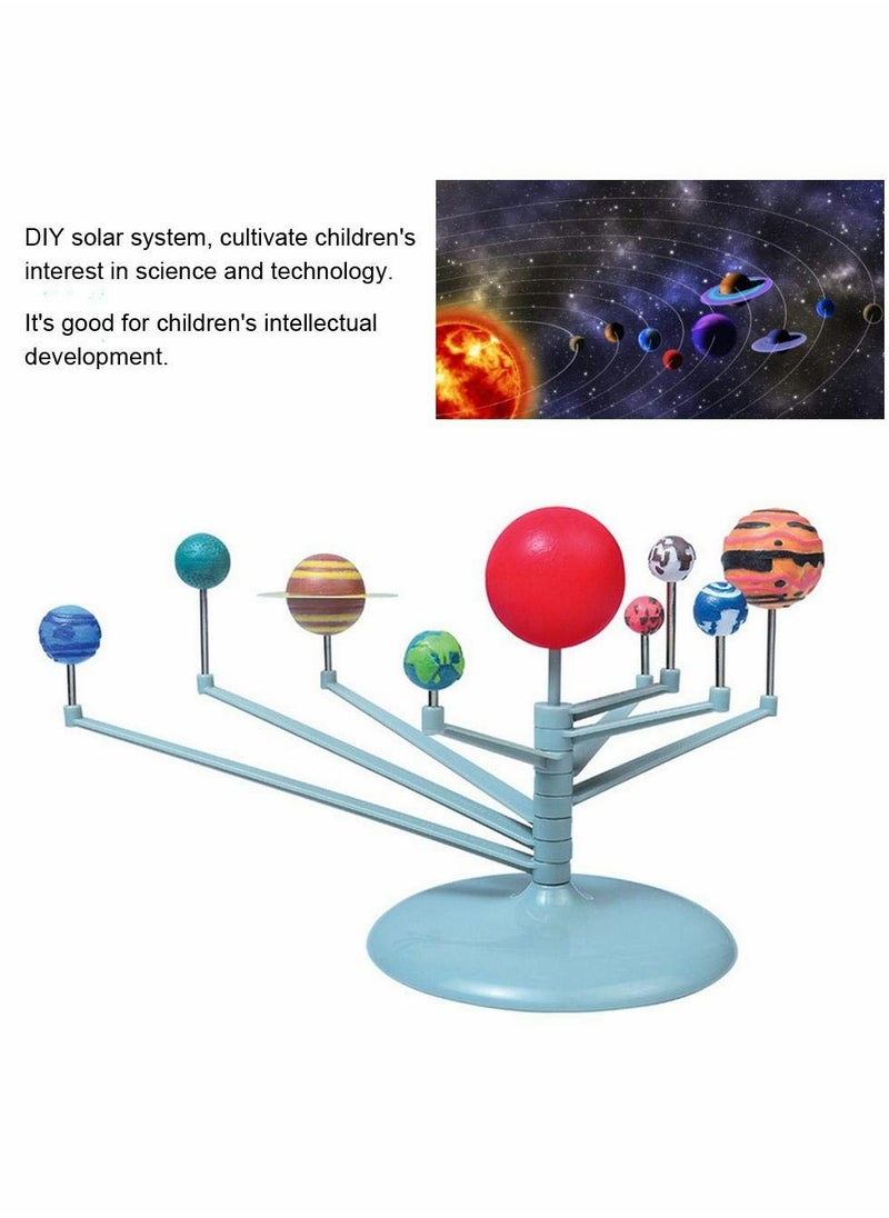 Generic DIY Solar System Toy, Plastic DIY Planetary Models Intelligence Puzzle Assemble Planets Sets, Science Toy Nine Planets Celestial Body Movement Instrument for Kids Children, Family and School  - Image 3