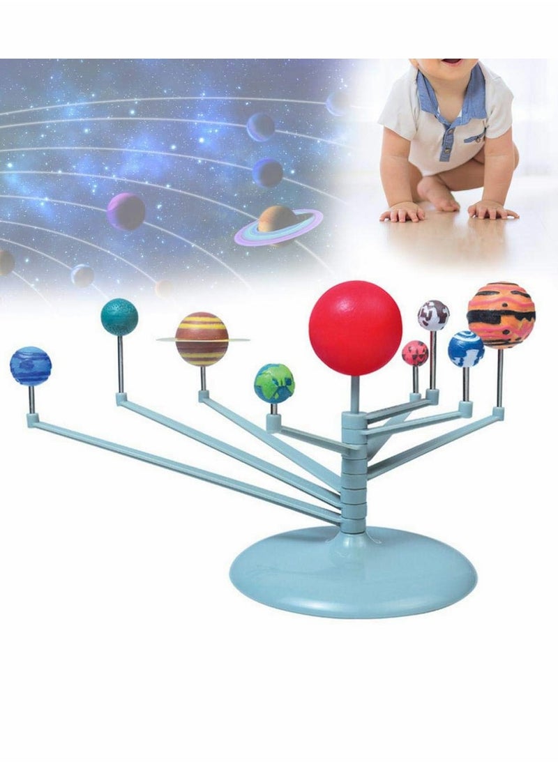 Generic DIY Solar System Toy, Plastic DIY Planetary Models Intelligence Puzzle Assemble Planets Sets, Science Toy Nine Planets Celestial Body Movement Instrument for Kids Children, Family and School  - Image 4