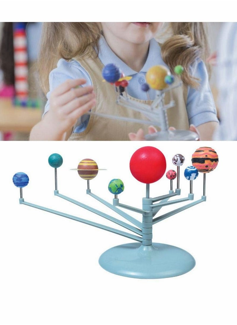 Generic DIY Solar System Toy, Plastic DIY Planetary Models Intelligence Puzzle Assemble Planets Sets, Science Toy Nine Planets Celestial Body Movement Instrument for Kids Children, Family and School  - Image 5