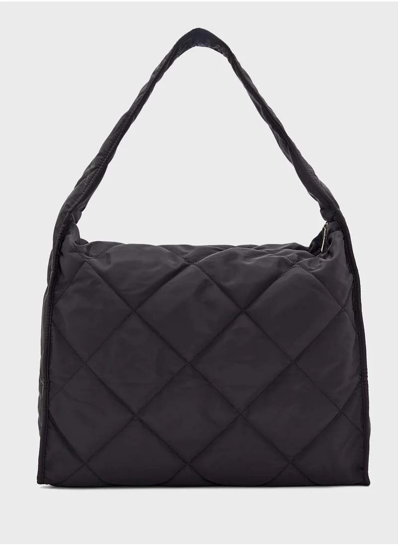 جينجر Quilted Oversized Hobo Bag