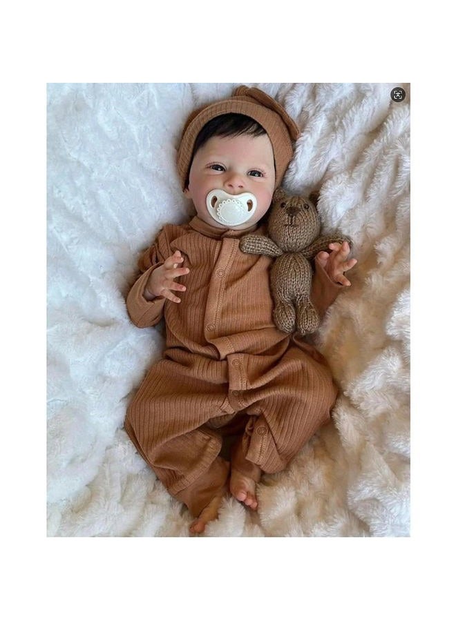 Zero Pam Realistic Reborn Baby Dolls 17 inch Silicone Dolls Soft Body Lifelike Preemie Babies Real Looking Newborn Baby Doll Life Size Dolls for Children with Feeding Accessories (Contemporary) - Image 4