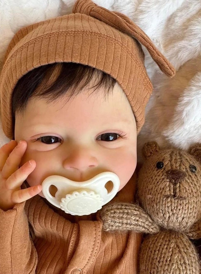 Zero Pam Realistic Reborn Baby Dolls 17 inch Silicone Dolls Soft Body Lifelike Preemie Babies Real Looking Newborn Baby Doll Life Size Dolls for Children with Feeding Accessories (Contemporary) - Image 3