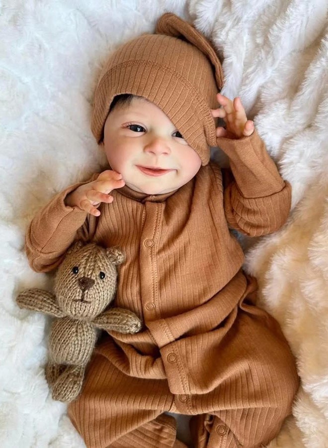 Zero Pam Realistic Reborn Baby Dolls 17 inch Silicone Dolls Soft Body Lifelike Preemie Babies Real Looking Newborn Baby Doll Life Size Dolls for Children with Feeding Accessories (Contemporary) - Image 1