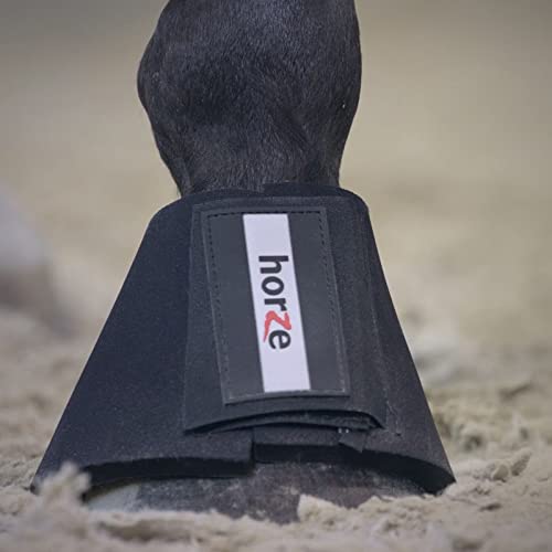 HORZE Pro Overreach Bell Boots for Horses | Neoprene Pair - Black - M - Image 2