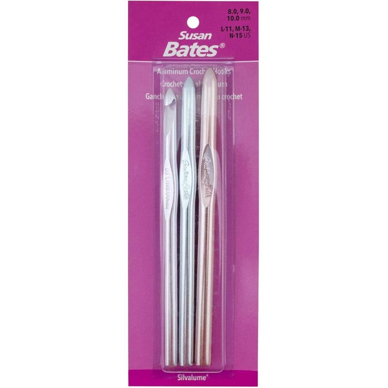 Susan Bates Silvalume CROCHET HOOK SET L-M-N 1EA, Sizes L11 To N15 - Image 4