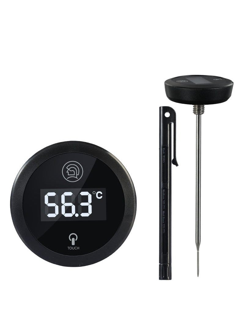 زيروهيرو مقياس حرارة القهوة الرقمي زيرو هيرو مع شاشة LCD، نطاق -20°C إلى 120°C، تحكم باللمس، مصنوع من مادة 304 SUS/ABS باللون الأسود - أفضل مقياس حرارة رقمي إلكتروني للمشروبات القهوة. - Image 1