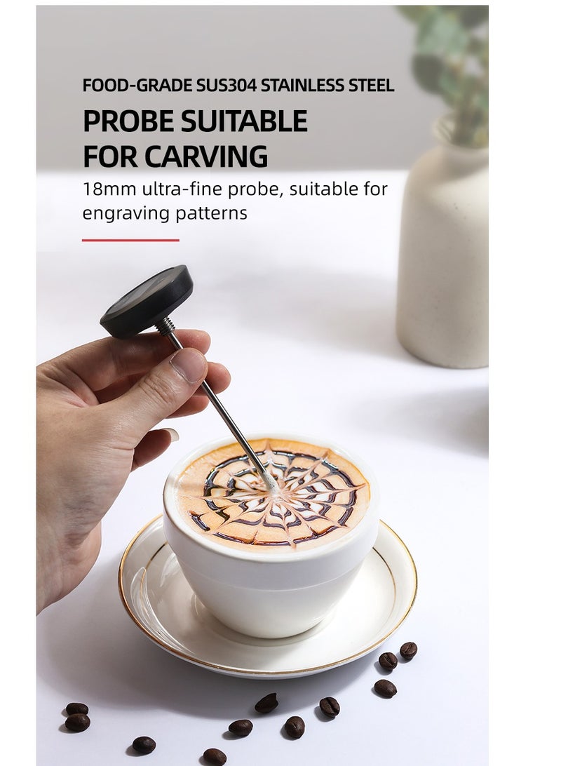 زيروهيرو مقياس حرارة القهوة الرقمي زيرو هيرو مع شاشة LCD، نطاق -20°C إلى 120°C، تحكم باللمس، مصنوع من مادة 304 SUS/ABS باللون الأسود - أفضل مقياس حرارة رقمي إلكتروني للمشروبات القهوة. - Image 3