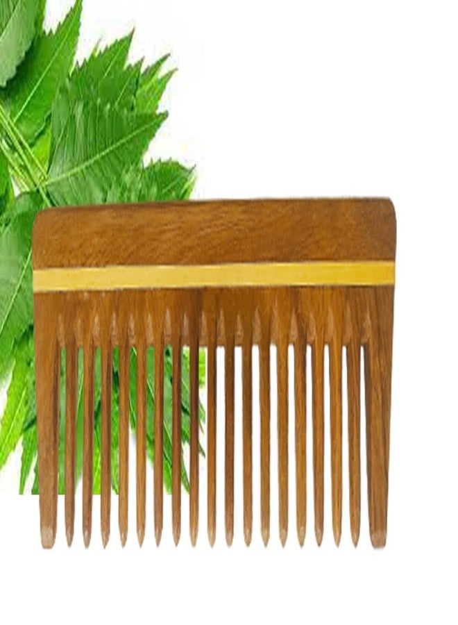 Rufiys Wood Comb For Women & Men | Neem Wooden Wide Tooth Hair Comb for Hair Growth | Anti Dandruff (Wide Tooth 14 Cm) - Image 2