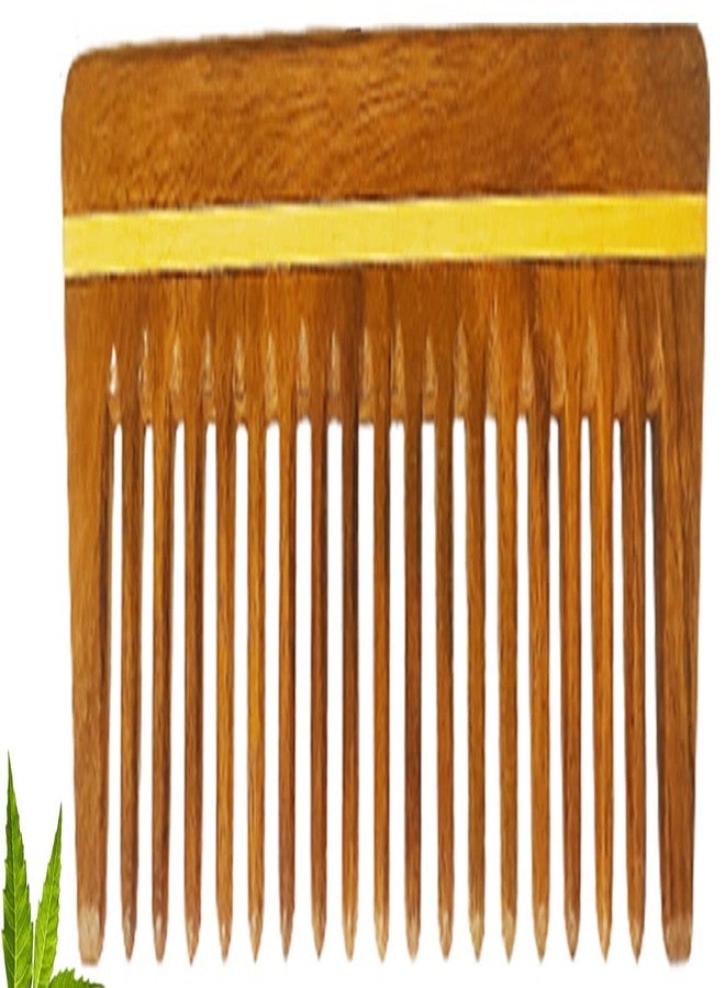 Rufiys Wood Comb For Women & Men | Neem Wooden Wide Tooth Hair Comb for Hair Growth | Anti Dandruff (Wide Tooth 14 Cm) - Image 1