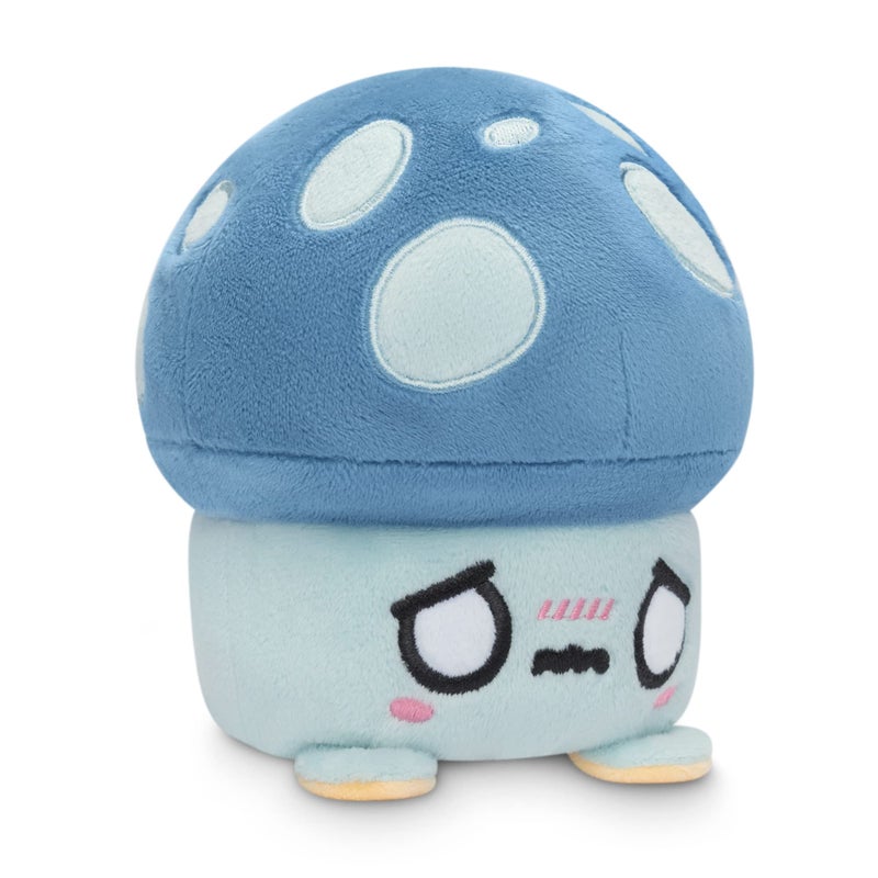 TeeTurtle The Original Reversible Mushroom Plushie Patented Design Sensory Fidget Toy for Stress Relief Happy Worried Orange Blue Show Your Mood Without Saying a Word - Image 3