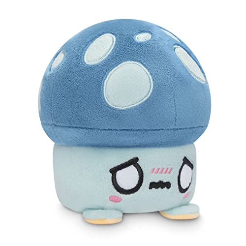 TeeTurtle The Original Reversible Mushroom Plushie Patented Design Sensory Fidget Toy for Stress Relief Happy Worried Orange Blue Show Your Mood Without Saying a Word - Image 1