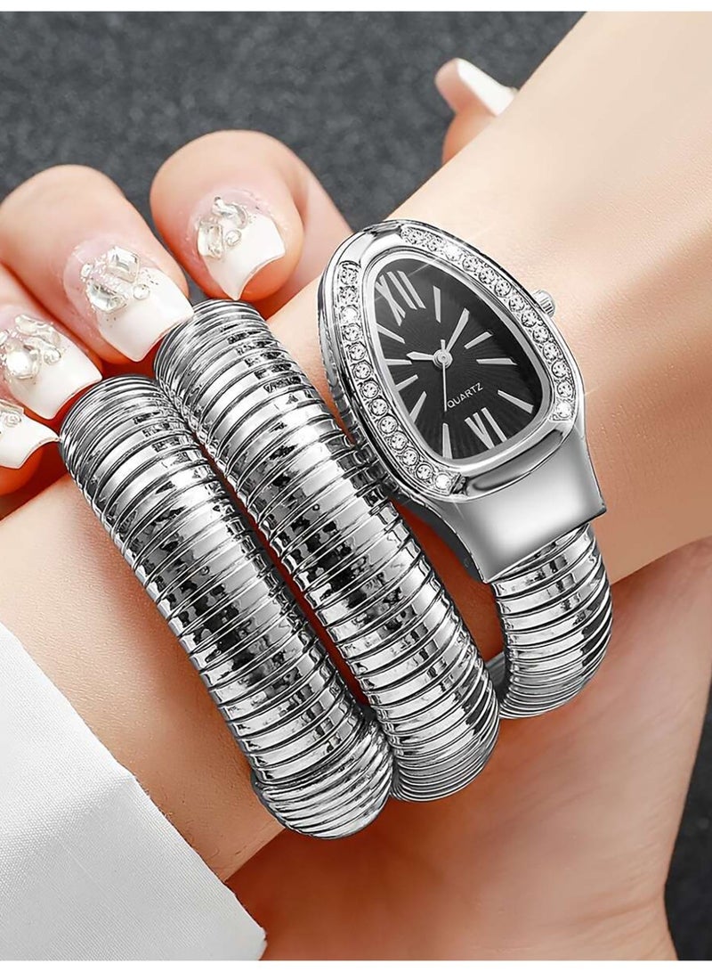 Luxury Gold Snake Watches Women Fashion Diamond Quartz WristWatch Clock Lady Hot Gift  ﻿ - Image 2