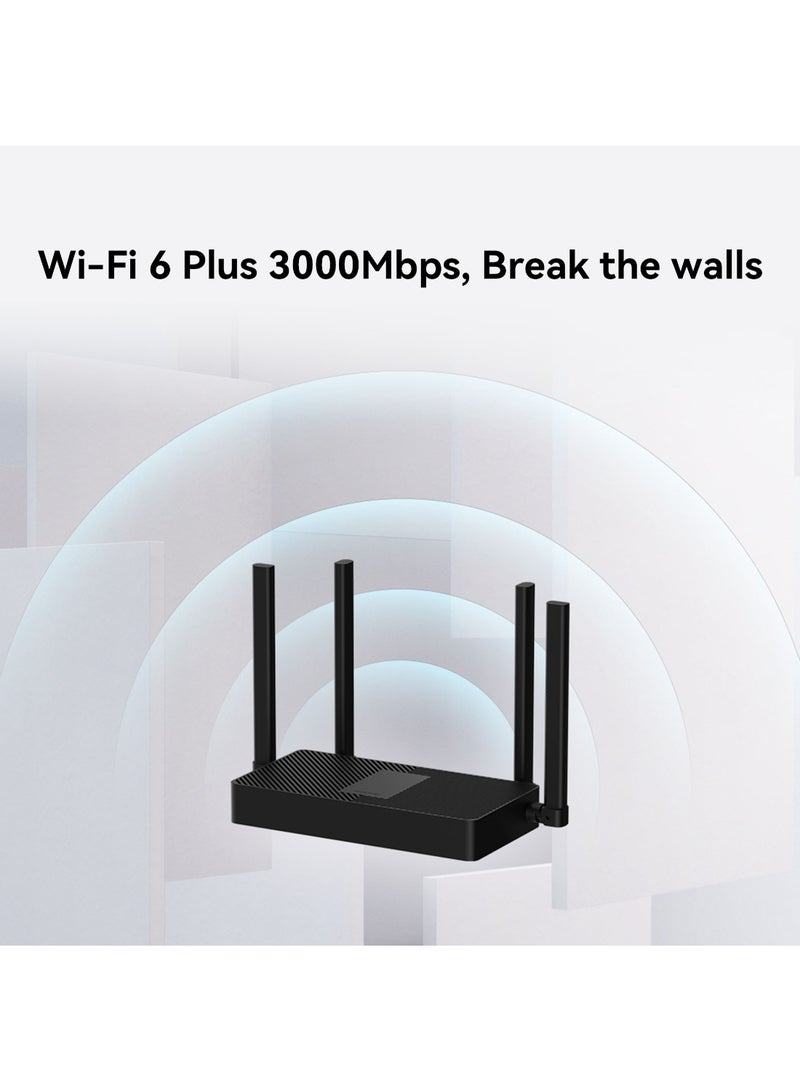 HUAWEI WiFi AX3S 128MB+128MB Black 3Gbps, Wi-Fi 6 Plus Dual-Band AX3000 Router, Quad-Core Processor, EasyMesh, HiConfig Preset, High Speed, GIGAbit WAN/LAN Auto Adaptation (53030CXU) Black - Image 2