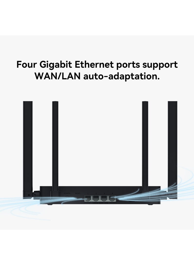 HUAWEI WiFi AX3S 128MB+128MB Black 3Gbps, Wi-Fi 6 Plus Dual-Band AX3000 Router, Quad-Core Processor, EasyMesh, HiConfig Preset, High Speed, GIGAbit WAN/LAN Auto Adaptation (53030CXU) Black - Image 4