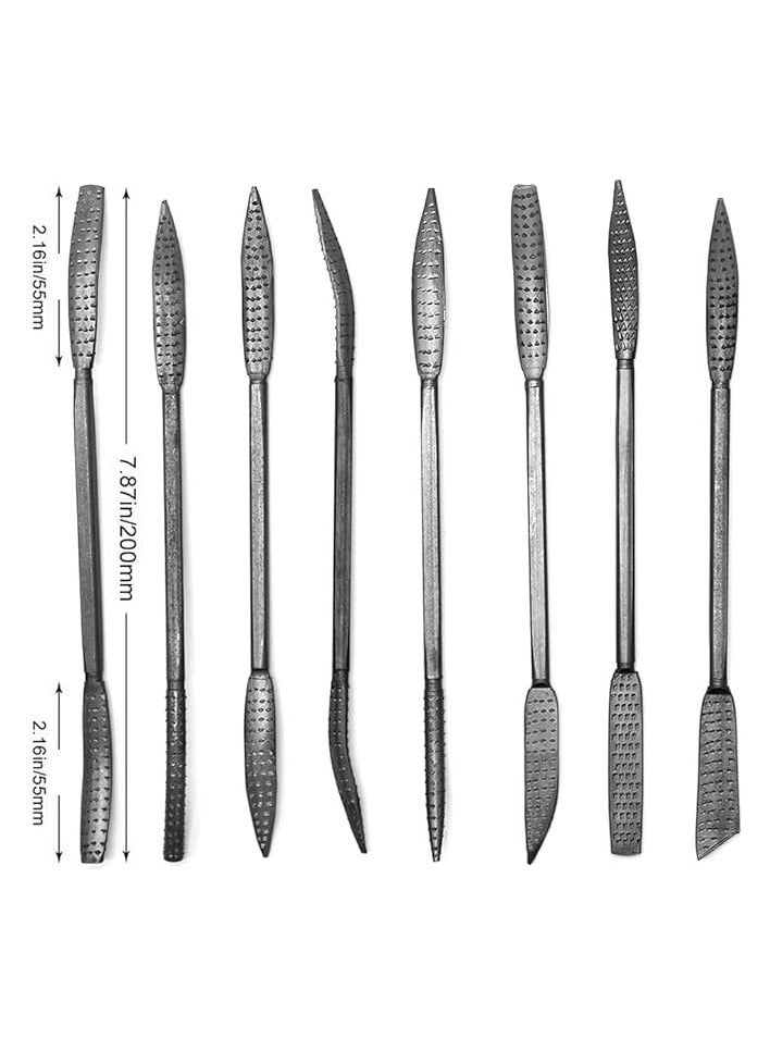 PROMASS 8-Piece Wood Rasp and Wood Files Set, Wood Carving Rasp Set, Double-Ended Wood Rasp Set, Special Shape Files for Woodworking, Perfect for Wood, Ceramics, Plastics, Metals, Etc  - Image 5