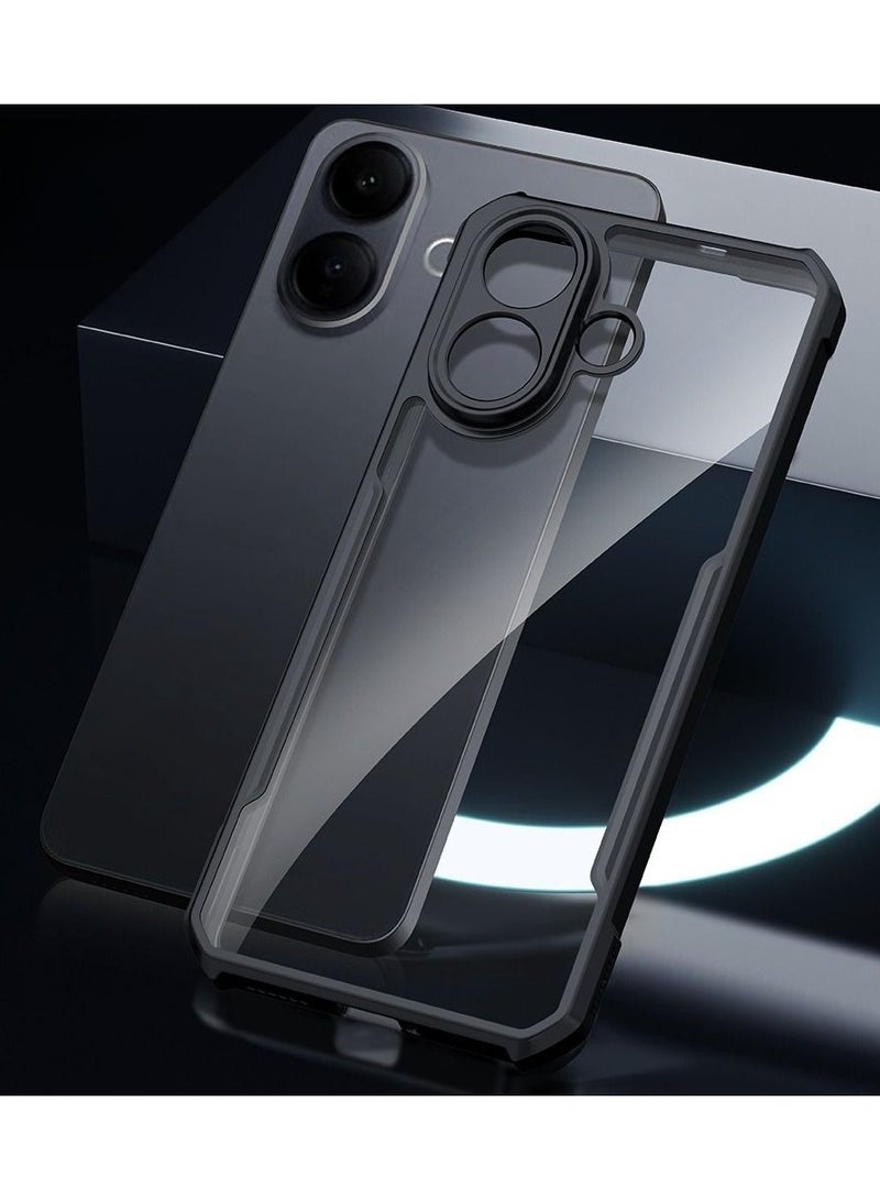 XUNDD Clear Case for Vivo V60 Lite 4G/5G | Premium Rugged | Durable Shock-absorbing Frame | Black Border | Thermoplastic Polyurethane | Airbag Anti-drop Protection - Clear - Image 4
