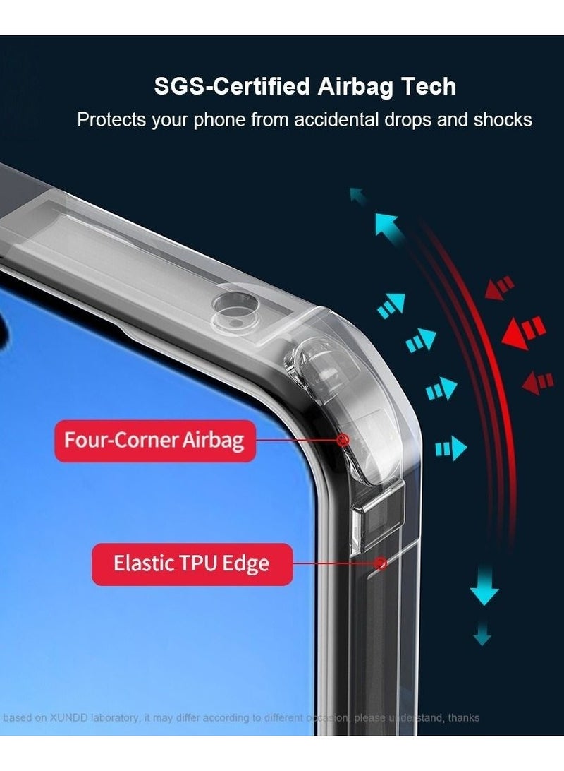 XUNDD Clear Case for Vivo V60 Lite 4G/5G | Premium Rugged | Durable Shock-absorbing Frame | Black Border | Thermoplastic Polyurethane | Airbag Anti-drop Protection - Clear - Image 2