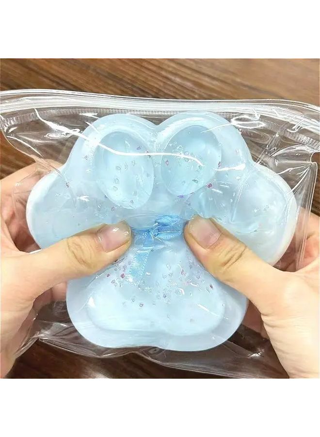 TPR Big Cat Paw Toy Sea Salt Design Travel Friendly Relax Gift Blue - Image 5