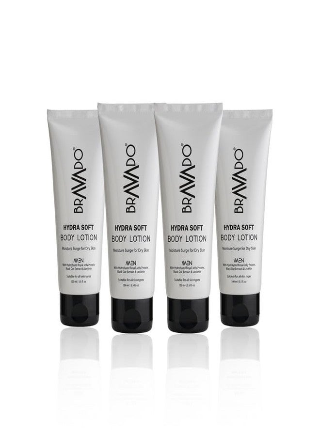 برافادو لوشن الجسم براڤادو هيدرا سوفت مع عامل حماية من الشمس 100 مل (عبوة من 4) | لوشن مرطب يومي للرجال | حماية من الأشعة فوق البنفسجية + ترطيب | غير لزج، سريع الامتصاص | بشرة ناعمة وملساء - Image 2