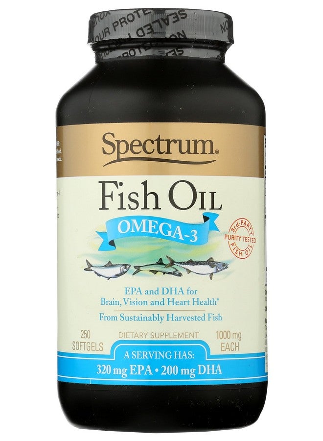 سبيكتروم كبسولات هلامية ناعمة من Spectrum Essentials، زيت السمك أوميجا 3، 1000 مجم، 250 كبسولة - Image 1
