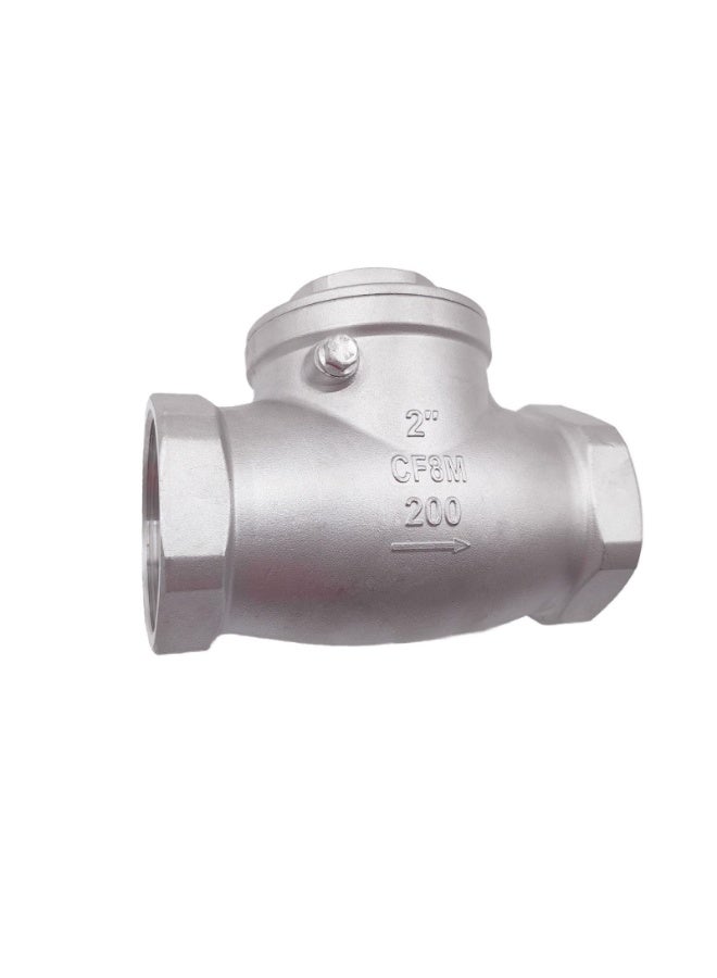 صمام لا رجعيان متأرجحان من الفولاذ المقاوم للصدأ بقطر 2 بوصة، صمام عدم رجوع أفقي مترابط NPT لمنع التدفق العكسي، صمام عدم رجوع للمياه والزيت والهواء DN50 - Image 1