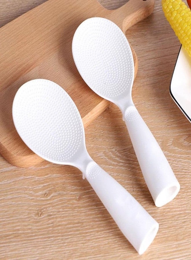 Sakar Non Stick Rice Serving Spoon & Cooking Spoon | Standing Rice Spoon for Kitchen | Paddle Spoon Rice Spatula Scooper (Pack of 2) (White Color) - Image 2