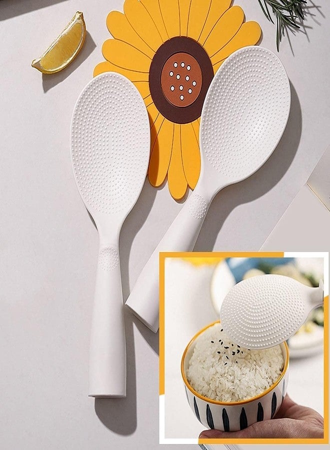 Sakar Non Stick Rice Serving Spoon & Cooking Spoon | Standing Rice Spoon for Kitchen | Paddle Spoon Rice Spatula Scooper (Pack of 2) (White Color) - Image 5