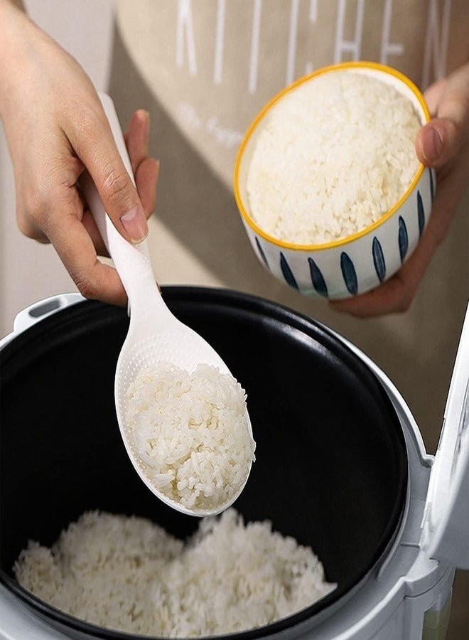 Sakar Non Stick Rice Serving Spoon & Cooking Spoon | Standing Rice Spoon for Kitchen | Paddle Spoon Rice Spatula Scooper (Pack of 2) (White Color) - Image 3