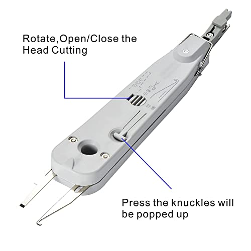 XIKKART Punch Tool Crimping tool Krone Tool Impact Punchdown Tool IO insertion Tool Ratchet Type for 110 krone type Amp Modules Telephone Krone Tool Kronning Telephone Wire Junction Box (Pack OF 1) - Image 4