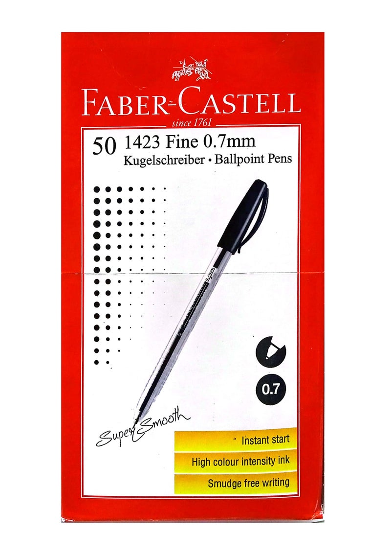 FABER-CASTELL 50-Piece Ballpoint Pen Black Ink - Image 1