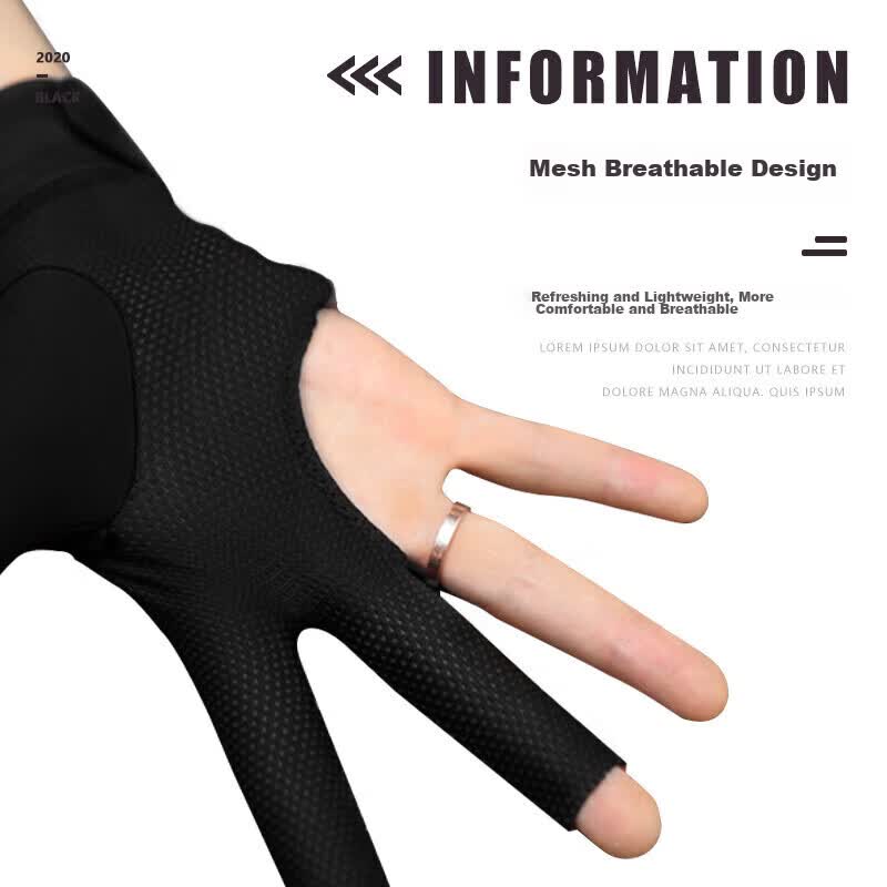 JD Jing Zao WEISHIDUN Professional Pool Gloves, Three-Finger Breathable Non-Slip Billiard Gloves, Pool Accessories, Right Hand - Image 4