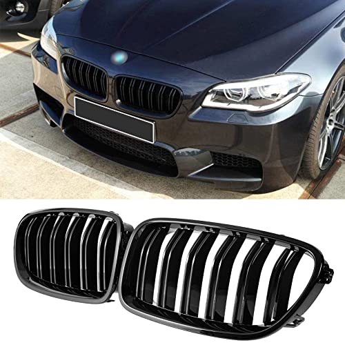 DEKEWEI F10 Grille,Front Kidney Grille Grill Compatible With 2010-2017 5 Series F10 F11 M5 (Double Slats Gloss Black Grills, 2pcs) - Image 1